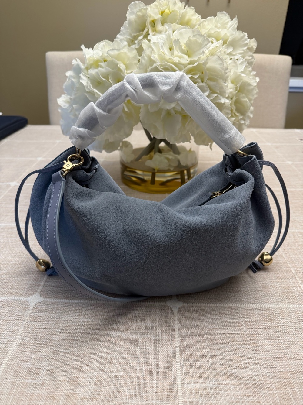 Madewell The Camren Gathered Shoulder Bag Serene Blue BNWT
